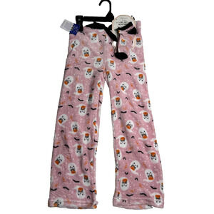 Modern Kids Pink Halloween Ghost Pajama Set Lux Plush Pants Socks Size‎ Medium